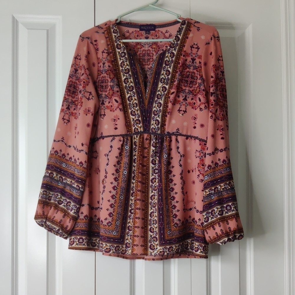 Pink and Purple Bohemian Blouse